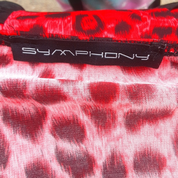 Symphony Bright Red & Black leopard print dress - Picture 3 of 4